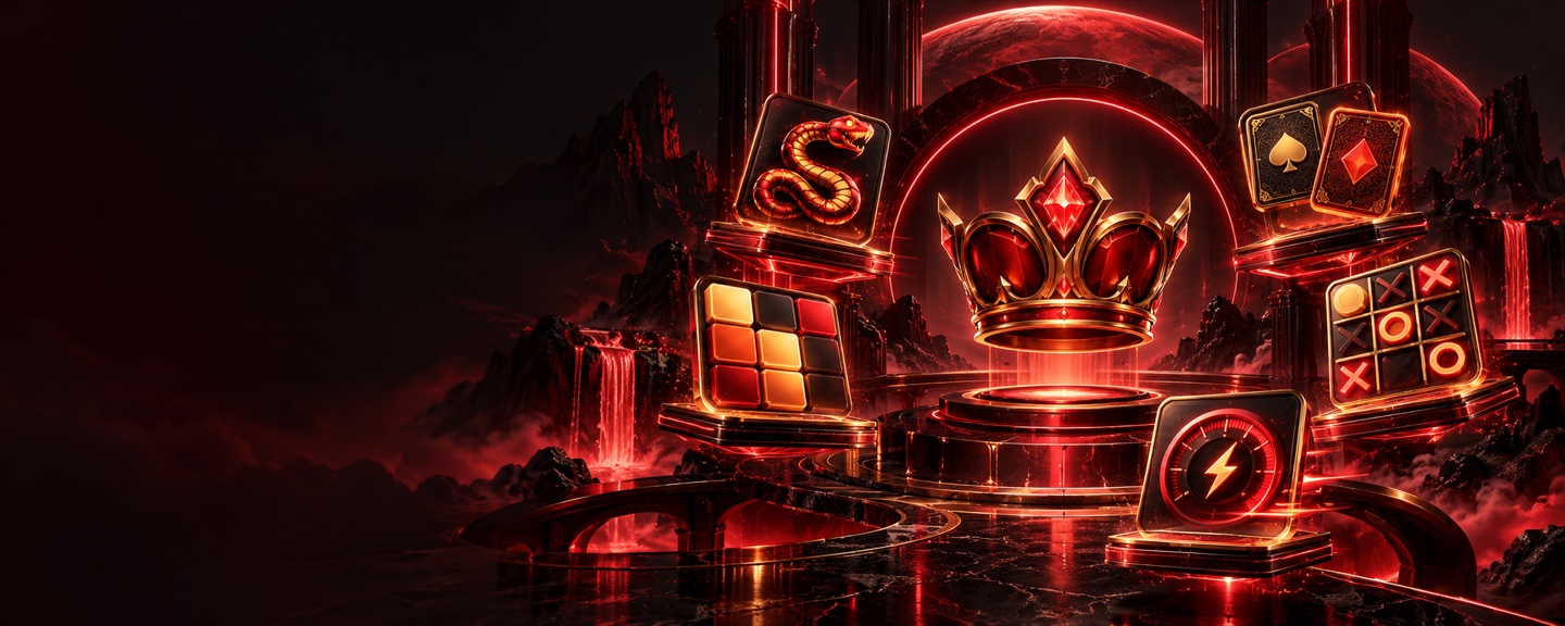 Raxi Win login guide with the red crown gaming arena and glowing game tiles
